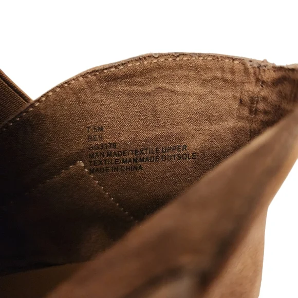 Mia Wedge Ankle Booties Tan Faux Suede Size 7.5 - Picture 12 of 14